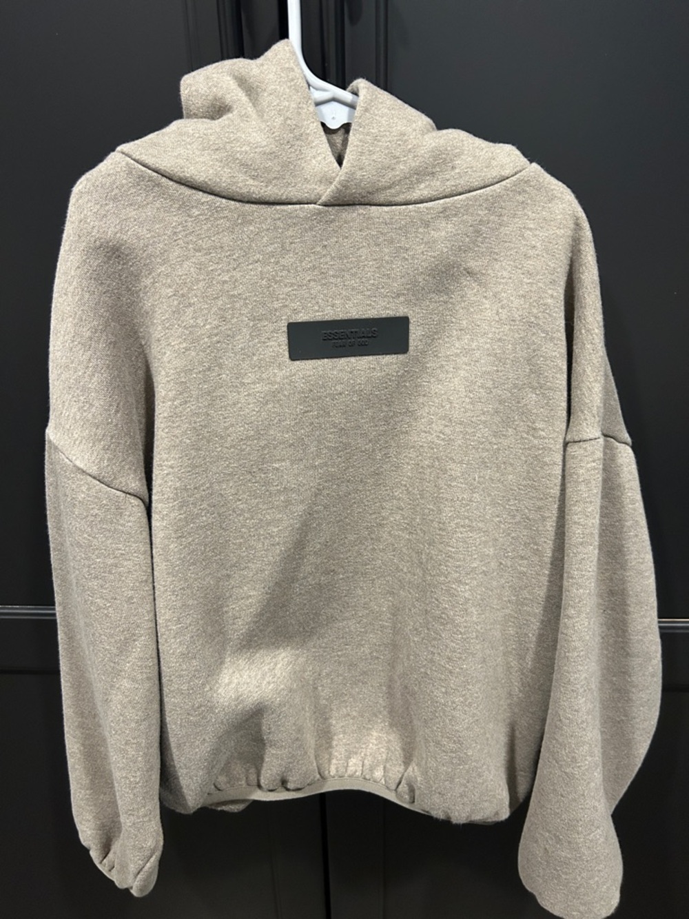 Essentials Taupe Logo Pullover Hoodie
